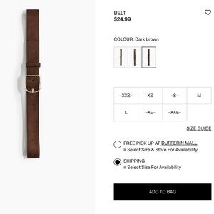 H&M | Brown “Suede” Belt with Gold Buckle | small